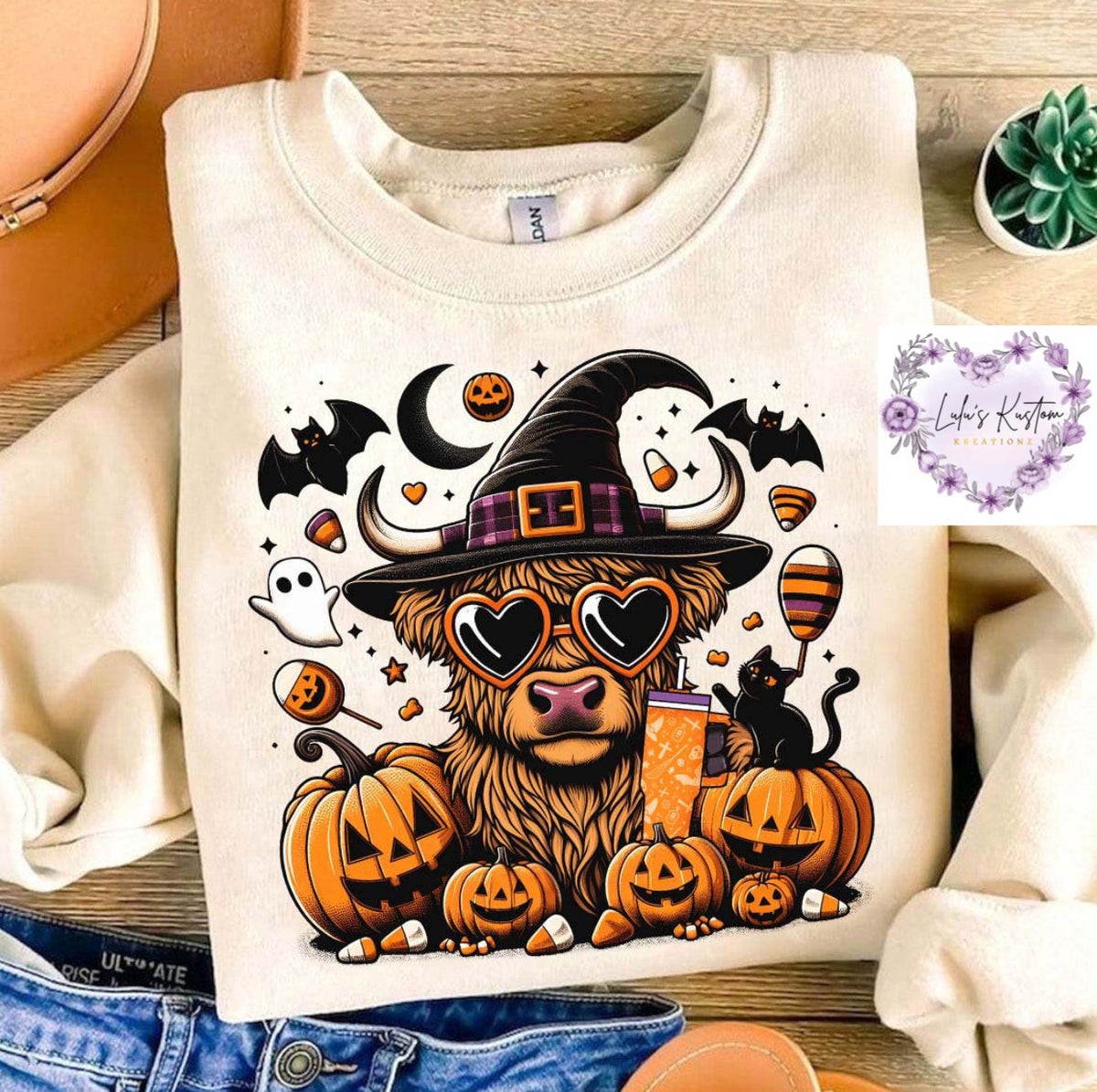 Highland Cow Pumpkin Sweatshirt