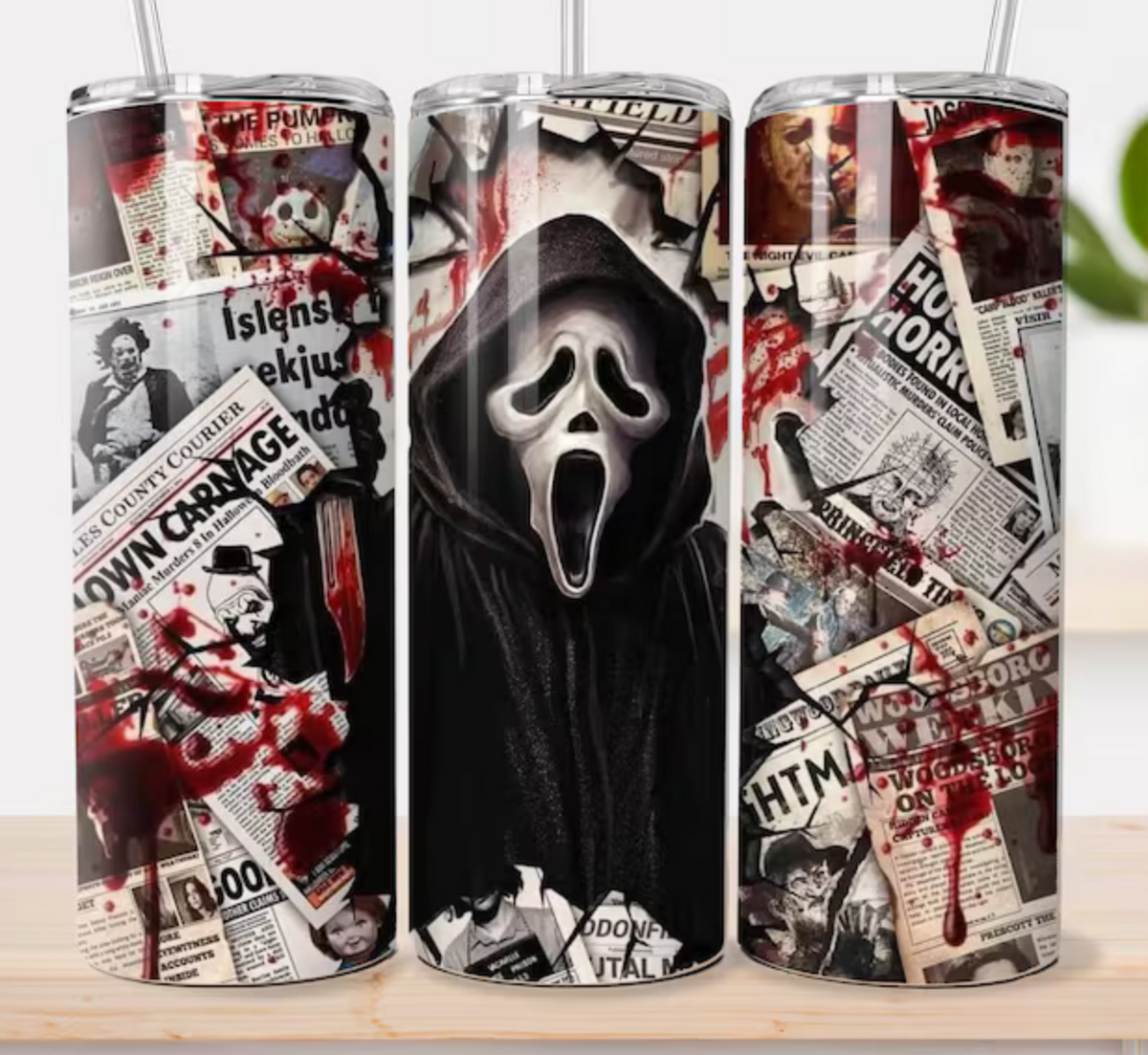 Ghostface Newspaper 20oz Tumbler