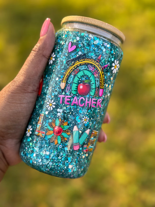 Custom 16oz Snowglobe Glass Can