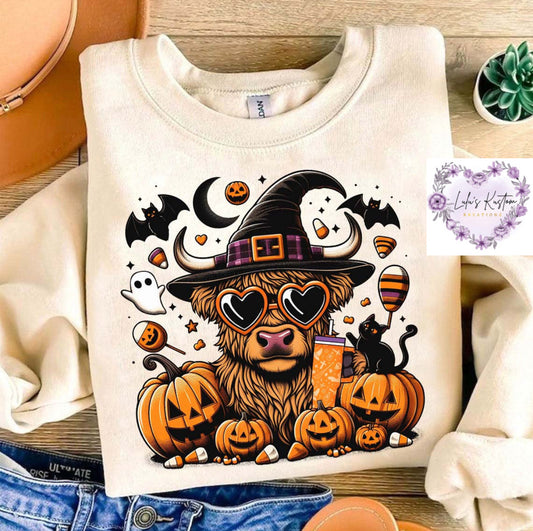 Highland Cow Pumpkin Sweatshirt