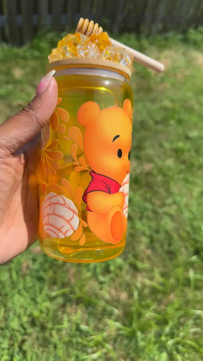 16oz Honey Drip Snowglobe with matching lid